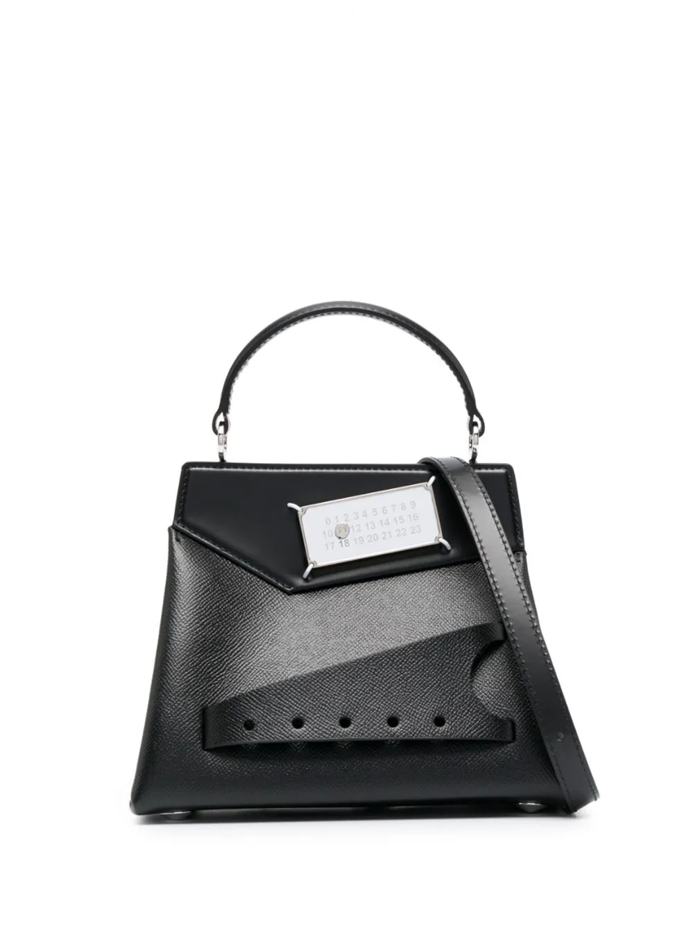 Maison Margiela Asymmetric Snatched Tote Bag In Black