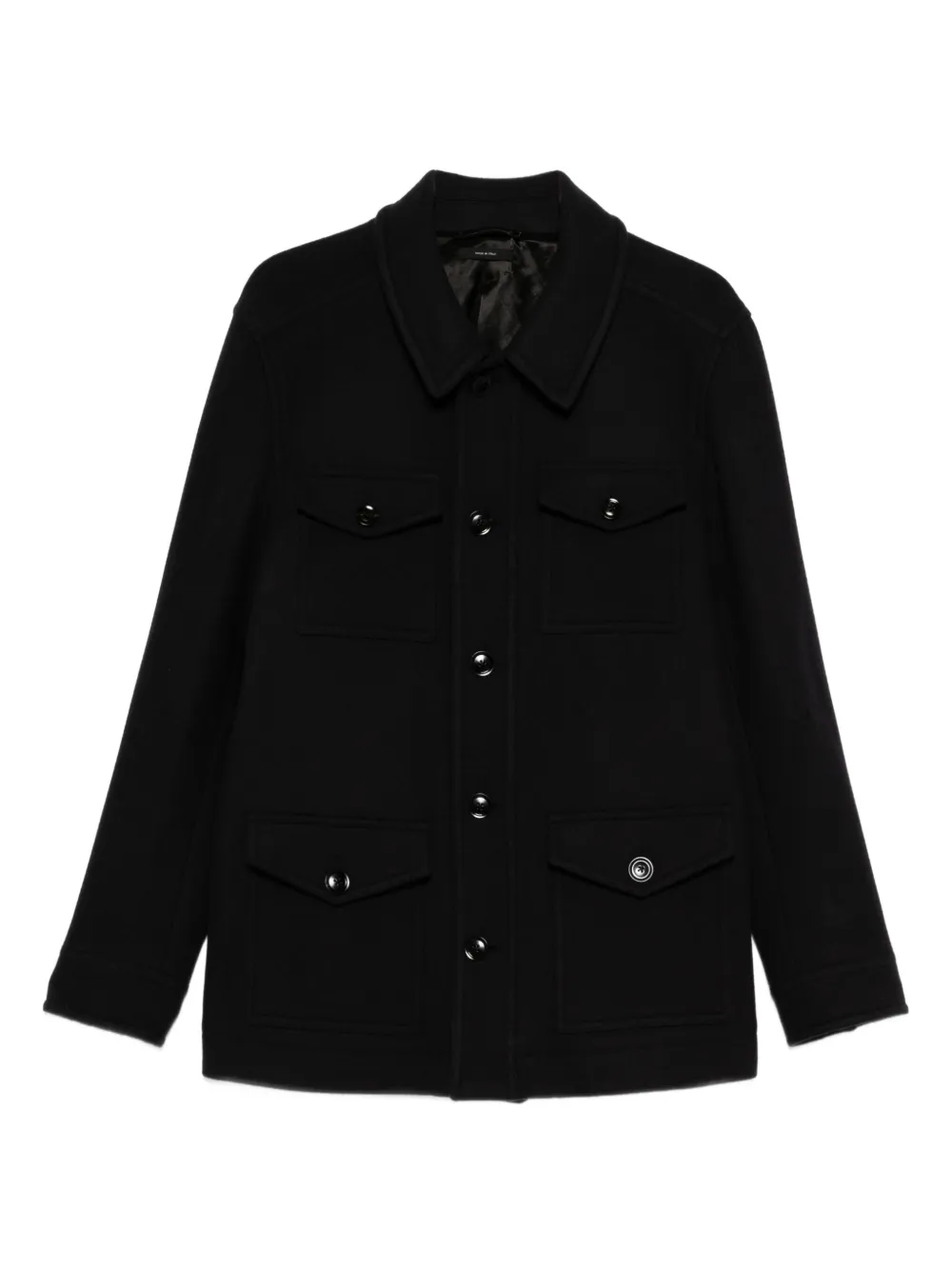 Tom Ford Four Pocket Collared Twill Jacket In Blue