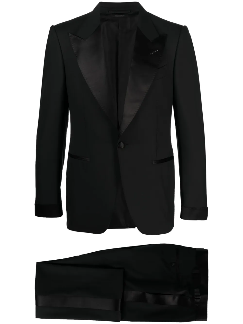 Tom Ford Tailored Evening Suit Featuring Satin Lapels In Black