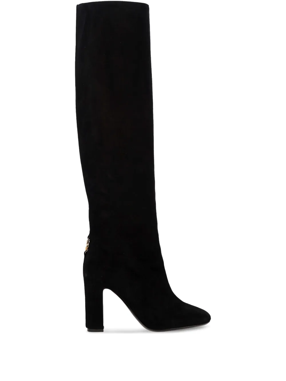 Dolce & Gabbana Chain-link Boots With Block Heel In Black