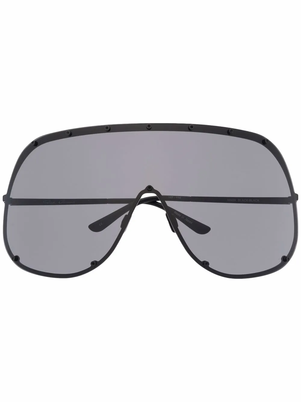 Rick Owens Statement Rimless Sunglasses With Oversized Frame In Black