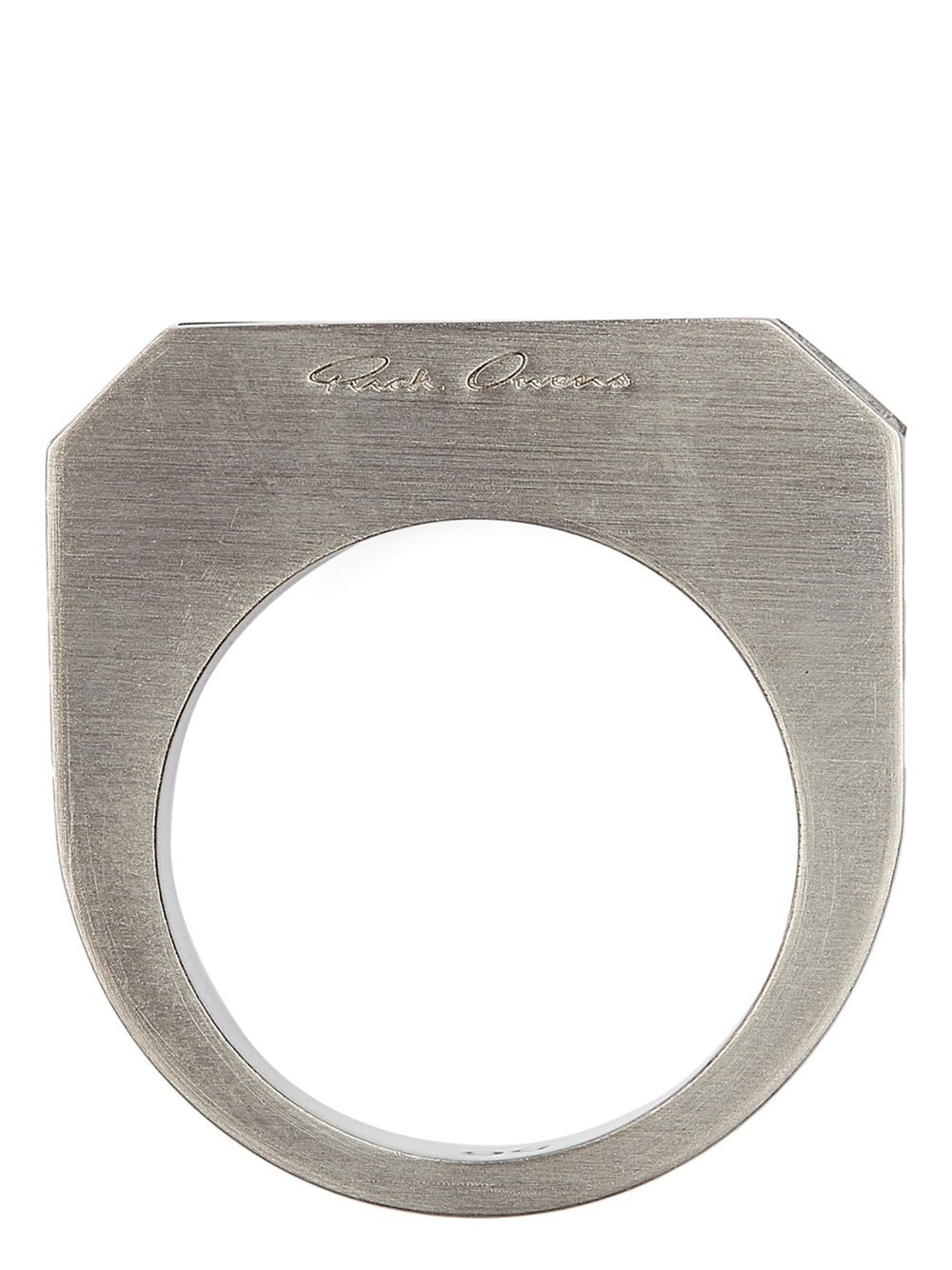 Rick Owens Bevelled Brass Ring In Metallic