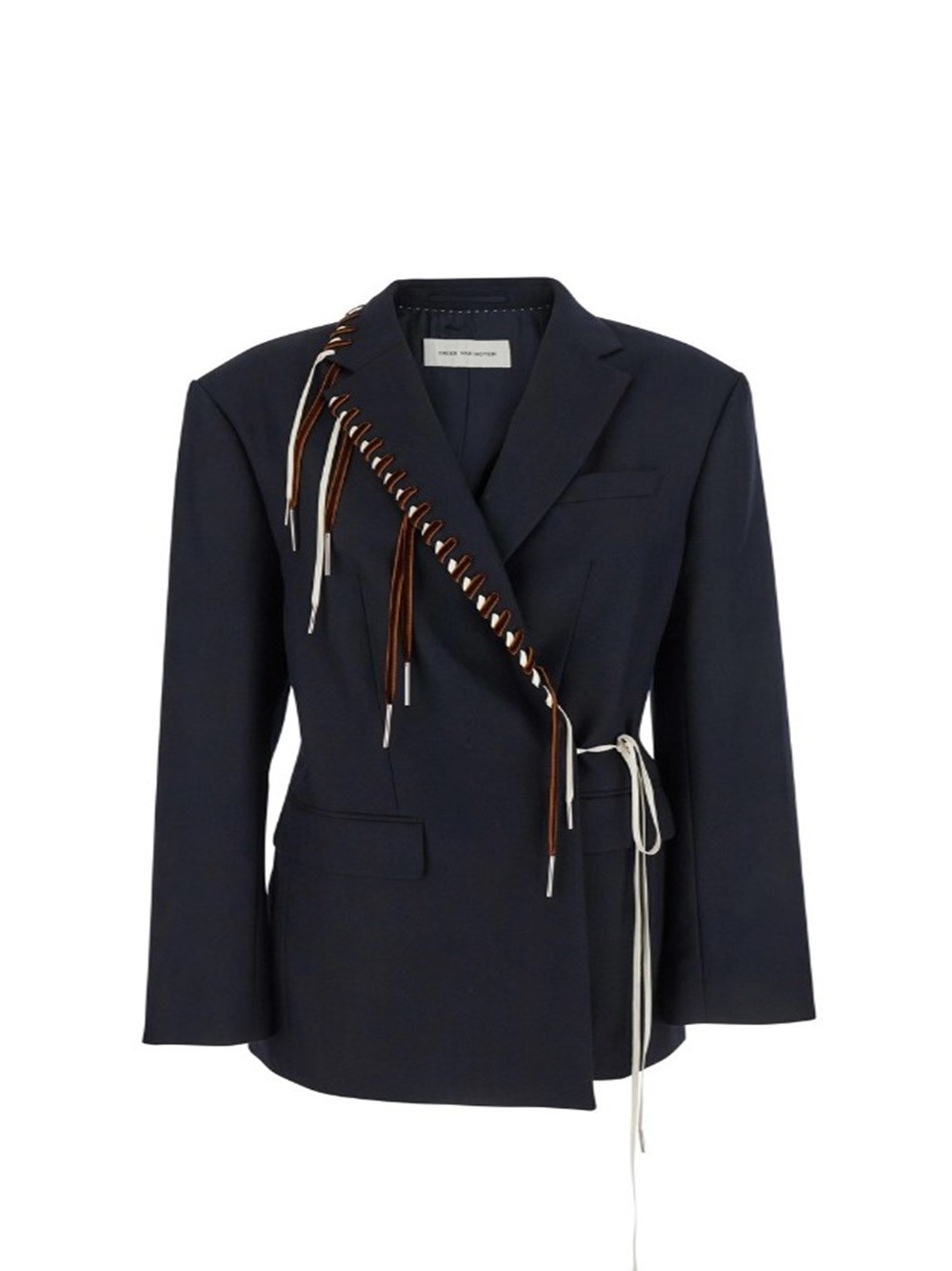 Dries Van Noten Baftan Long Sleeve Notched Lapel Jacket In Blue