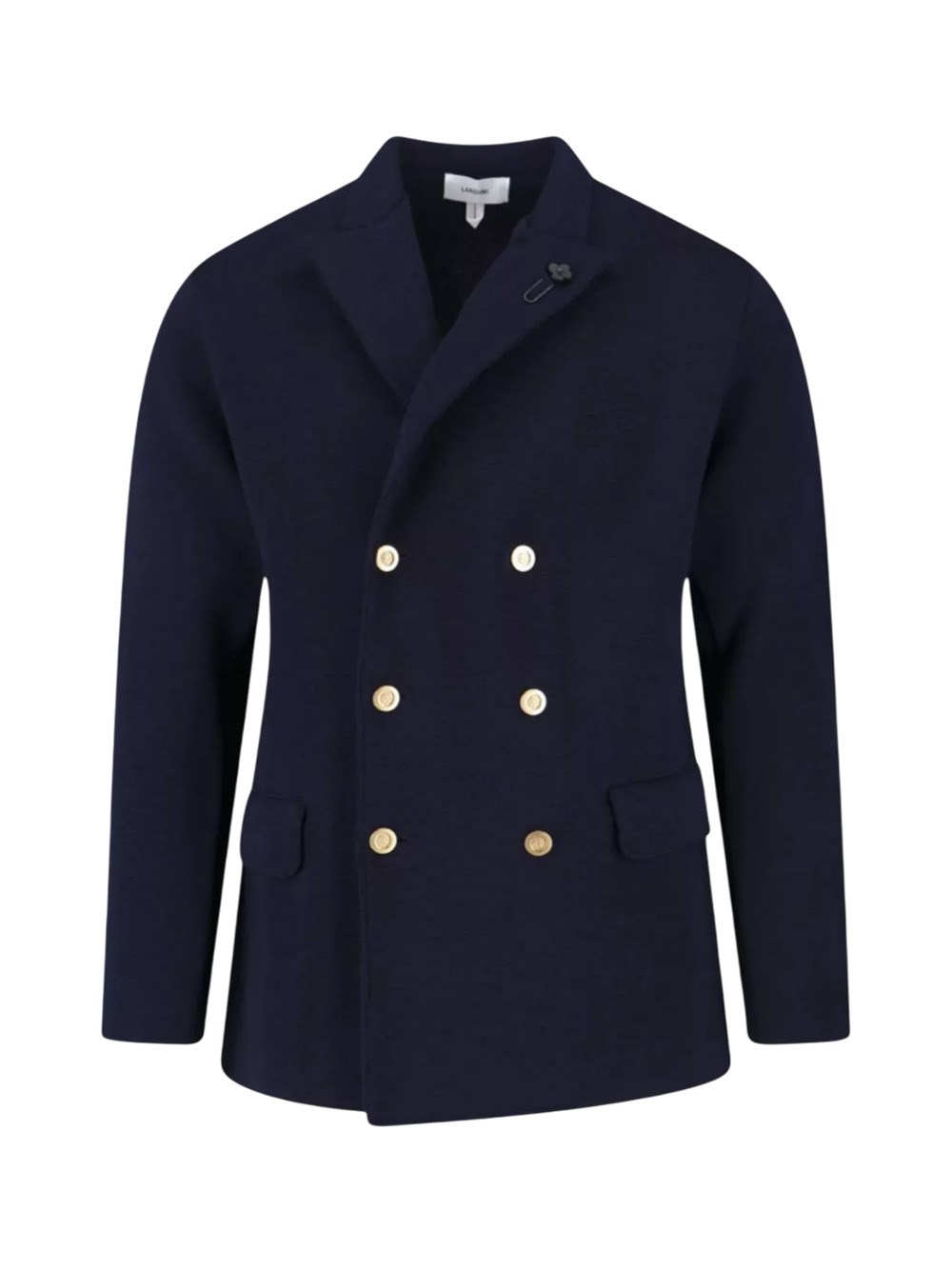 Lardini Double-breasted Jacket Flap Pockets In Blue