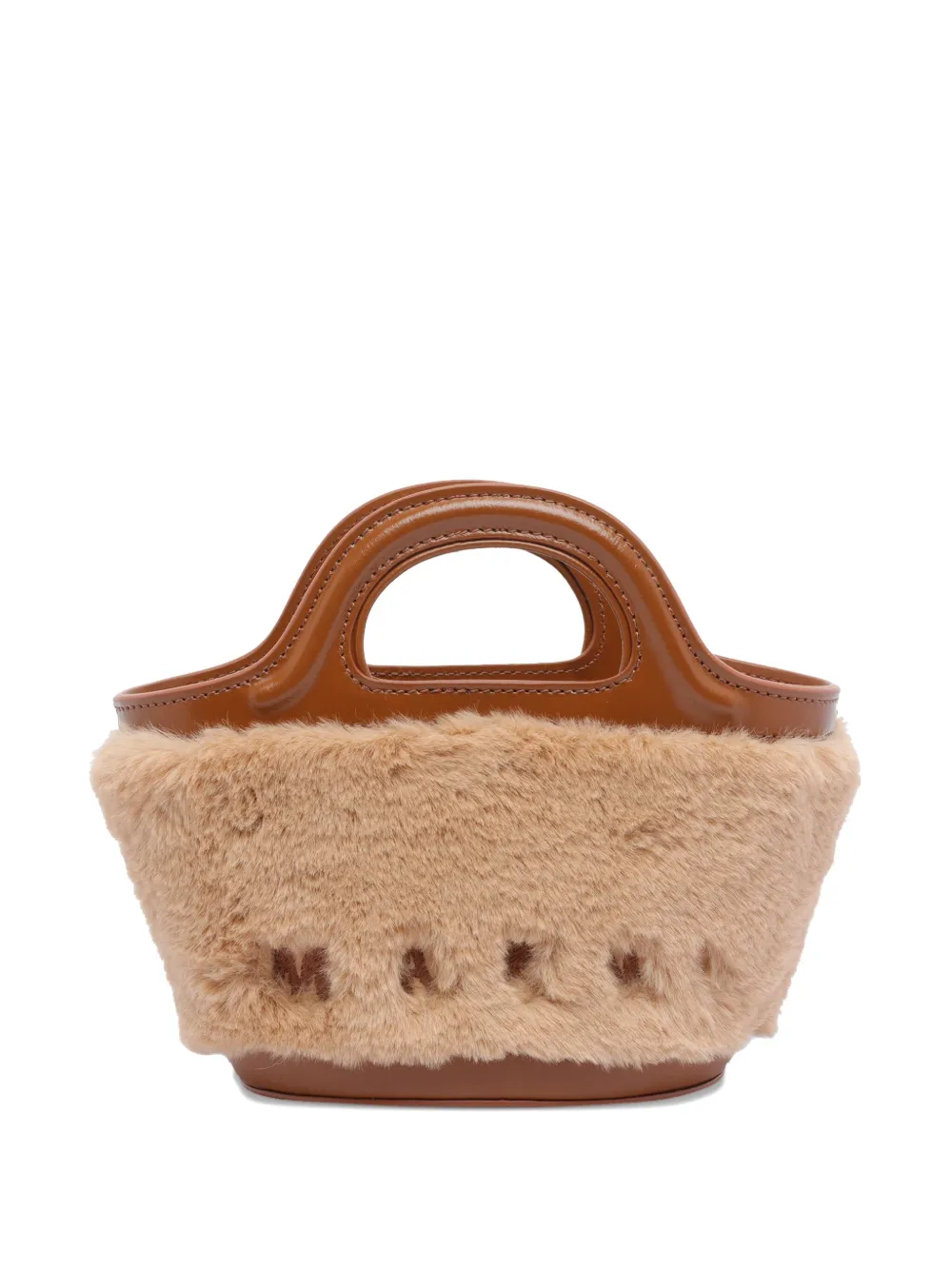 Marni Leather Mini Bag With Trimmed Detailing In Multi