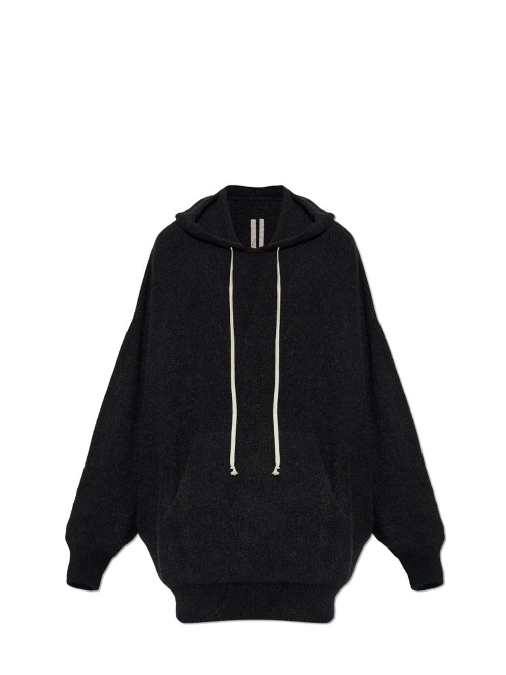 Rick Owens Oversized Alpaca Blend Hoodie Pocket In Black