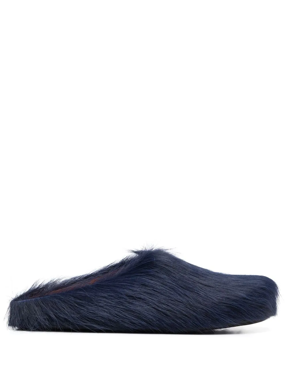 Marni Slip-on Round Toe Leather Slippers In Animal Print