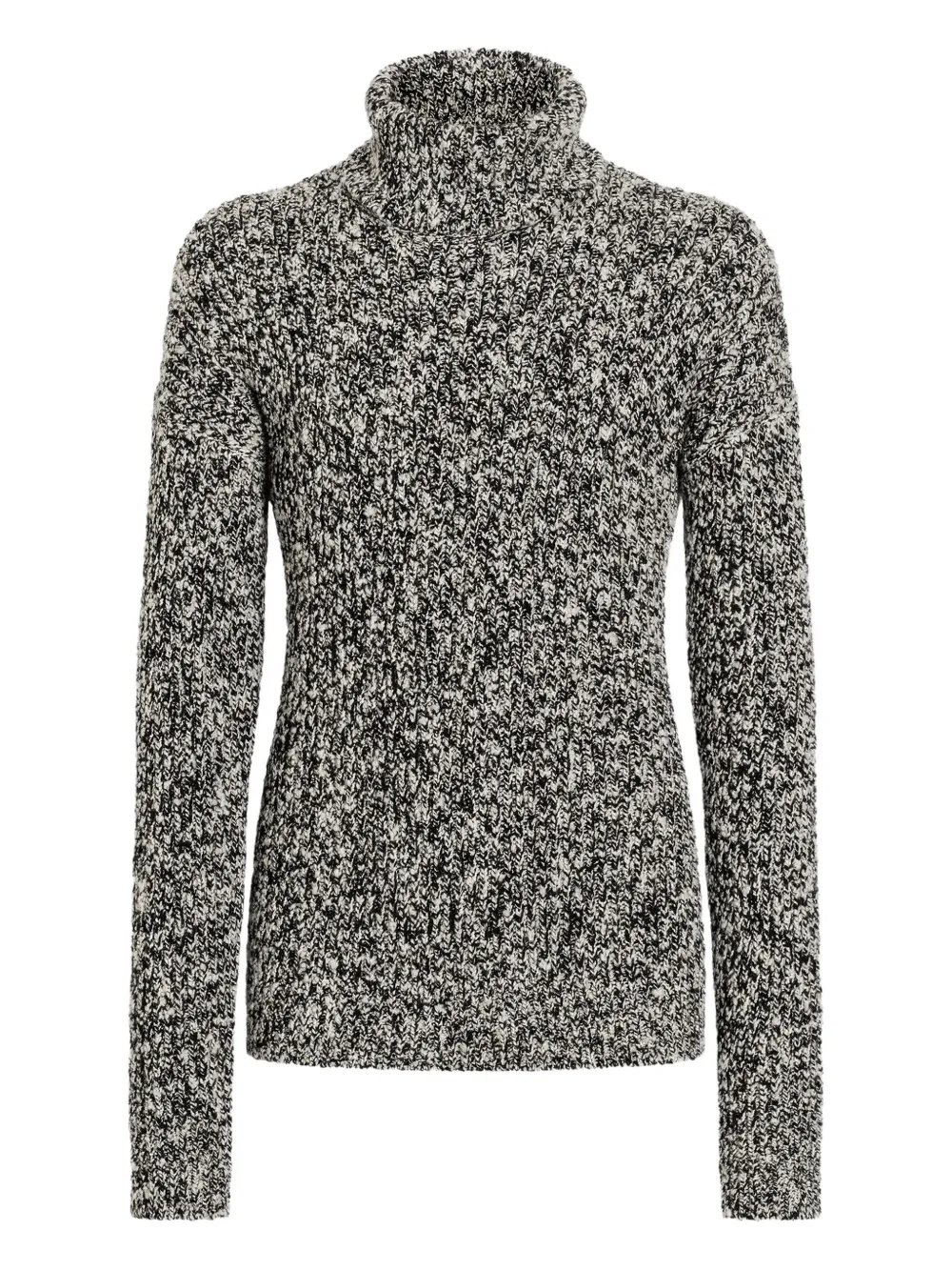 Dolce & Gabbana Two-tone Knit Turtleneck Sweater In Gray