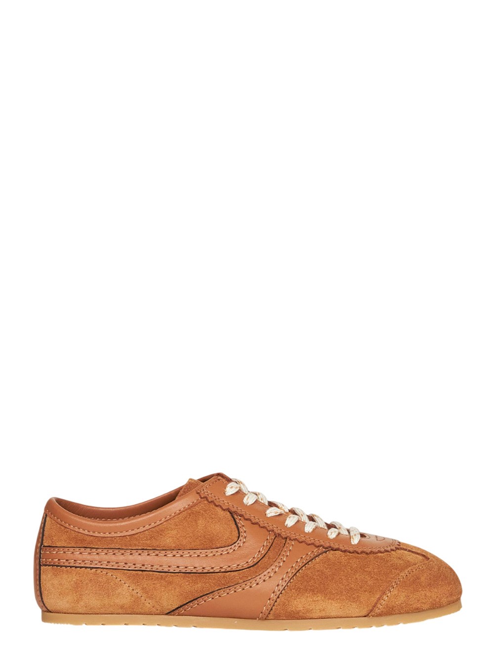 Dries Van Noten Womens Tan Retro Panelled Leather Low-top Trainers In Brown