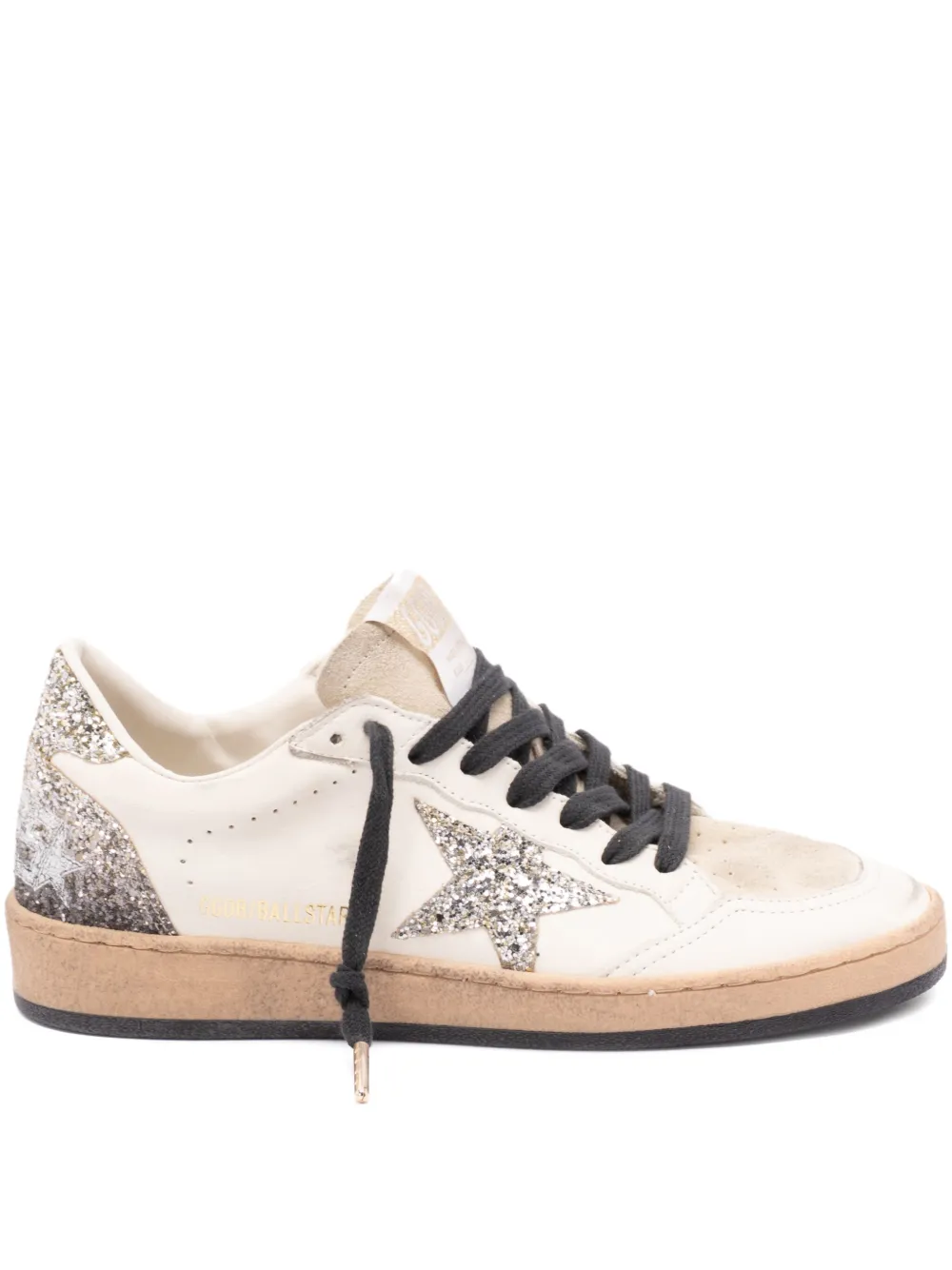 Golden Goose Ball Star Glitter-star Sneakers In White