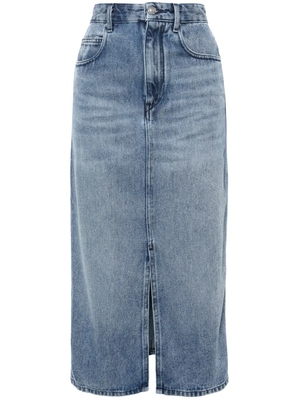 Isabel Marant Tilauria Denim Skirt With Faded Effect In Blue