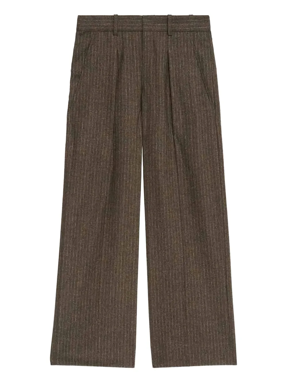 Isabel Marant Tailored Wide Leg Trousers Pinstripes In Brown