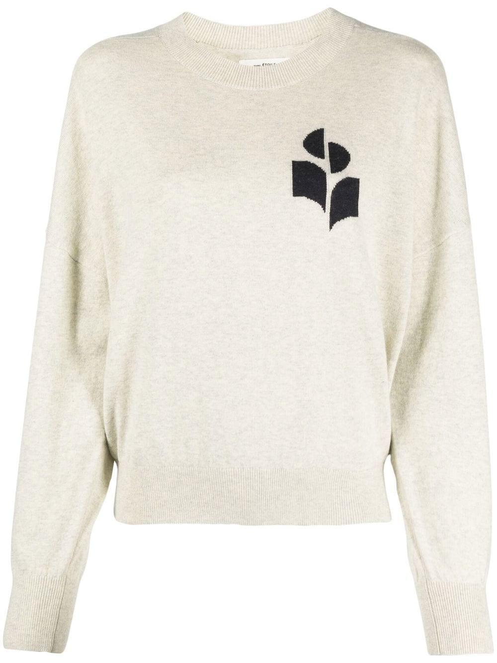 Isabel Marant Étoile Crew-neck Sweater With Print In Neutral