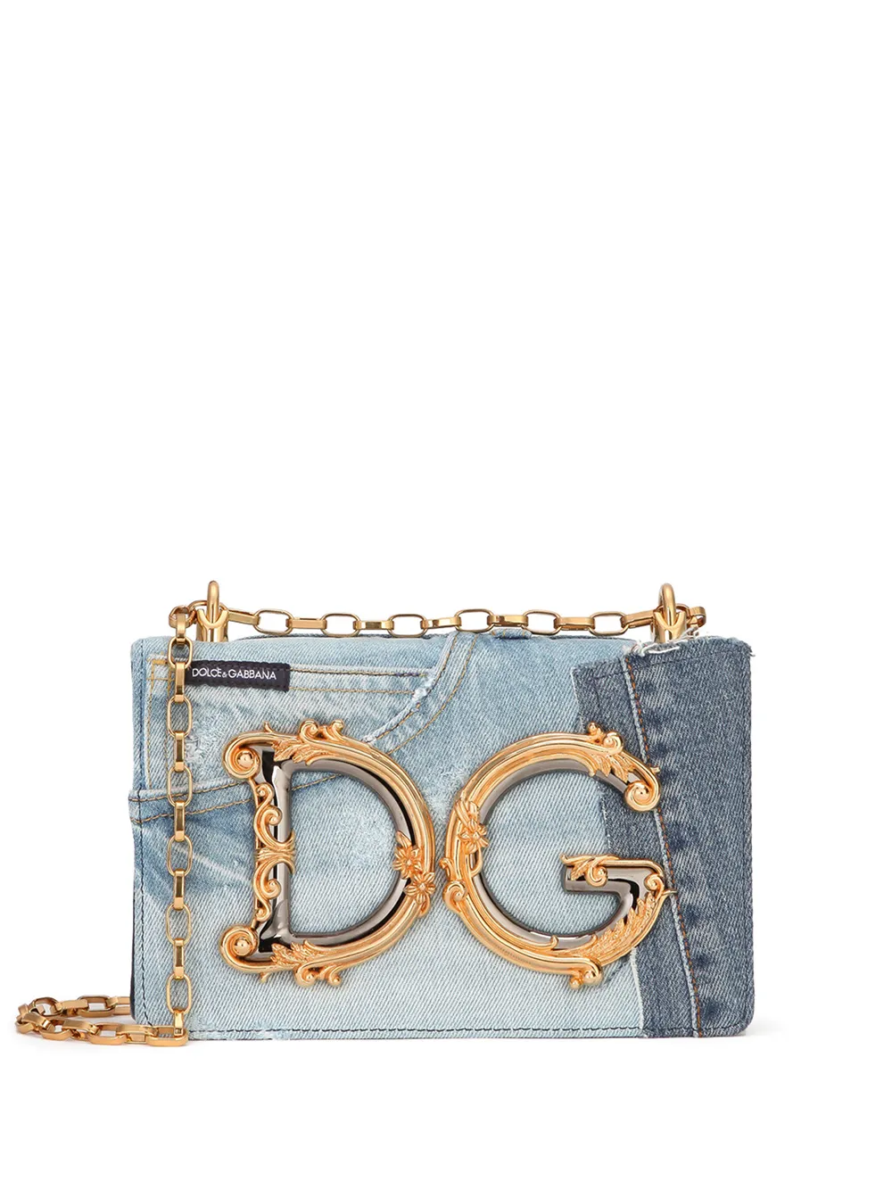 Dolce & Gabbana Dg Girls Patchwork Denim Bag In Blue