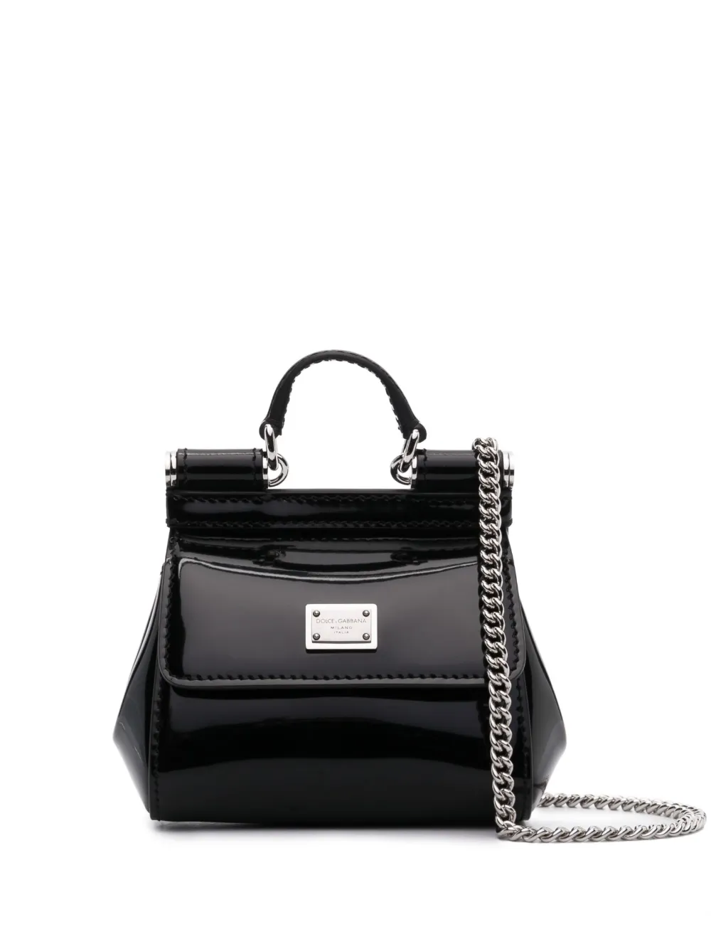 Dolce & Gabbana Mini Tote Bag With Logo Plaque In Black