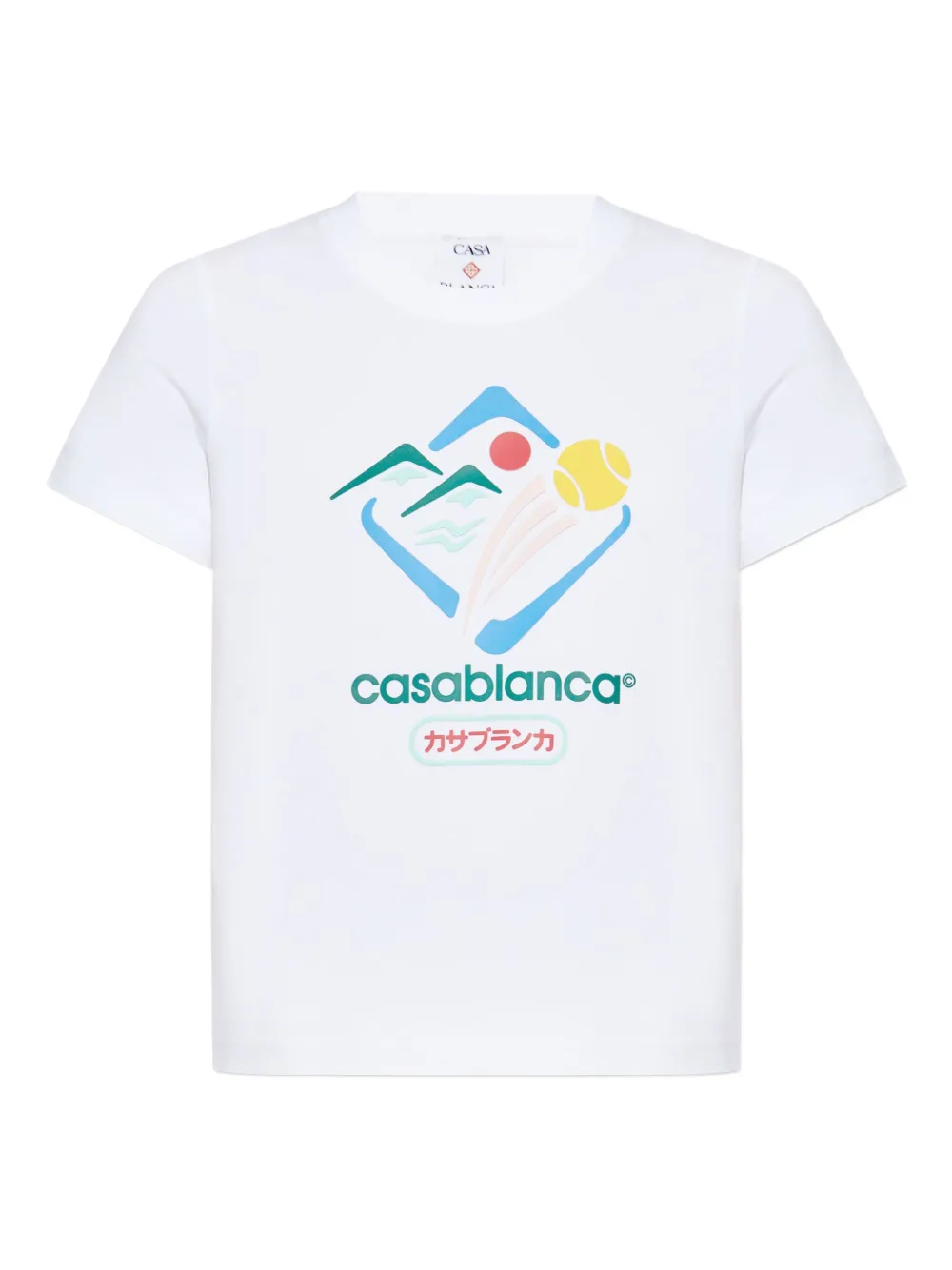 Casablanca Montagne Sportif Cropped T-shirt In White