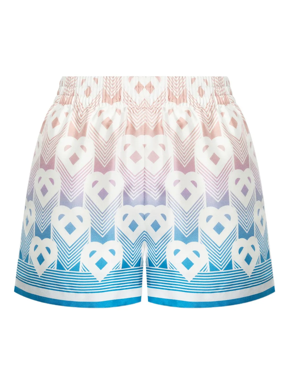 Casablanca Women Gradient Heart Monogram Silk Shorts In Multi