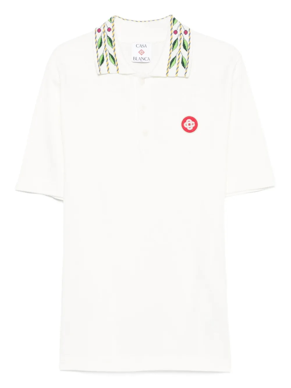 Casablanca Men Shirt With Embroidered Collar In White