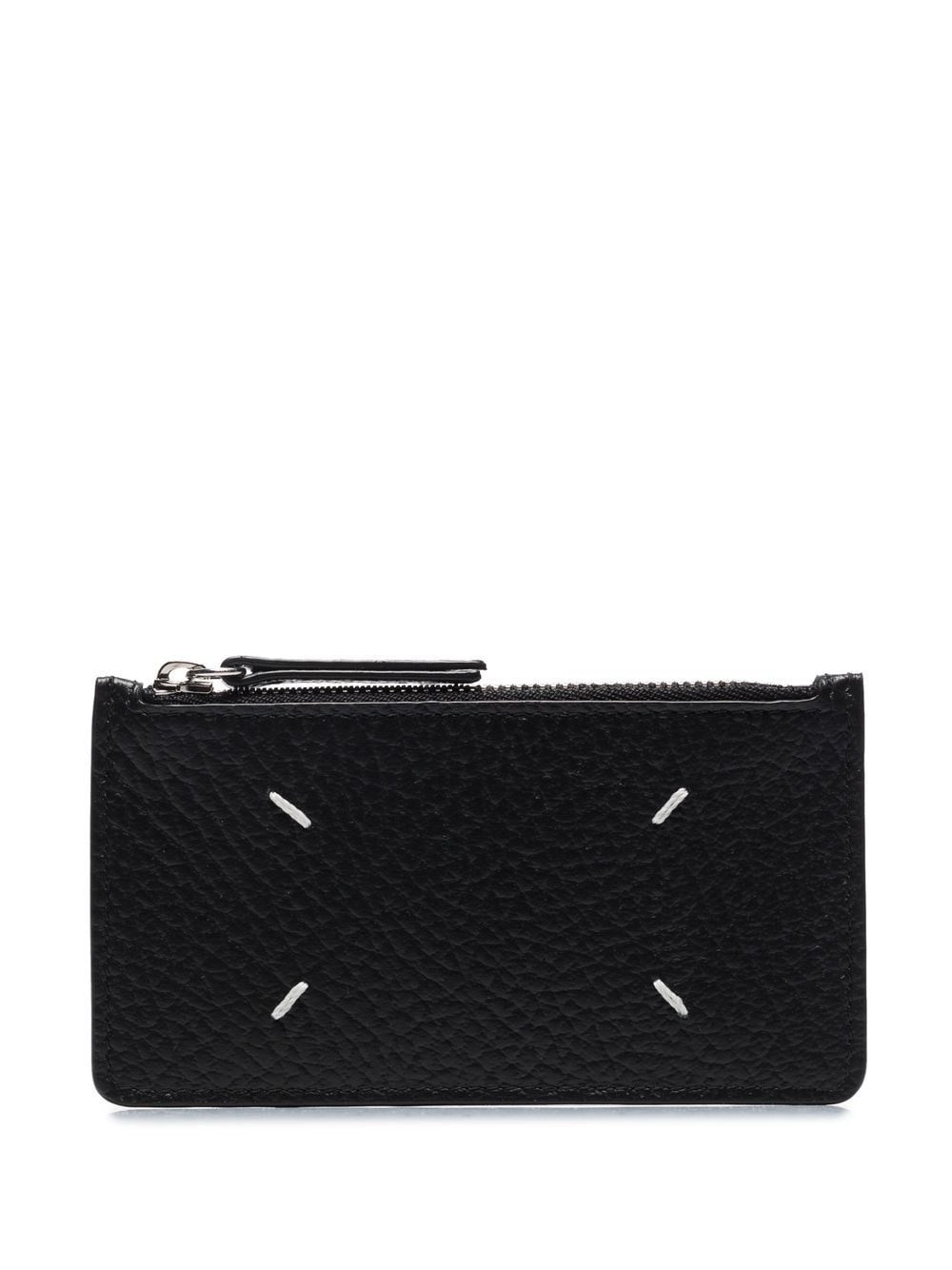 Maison Margiela Zip-up Card Holder In Black