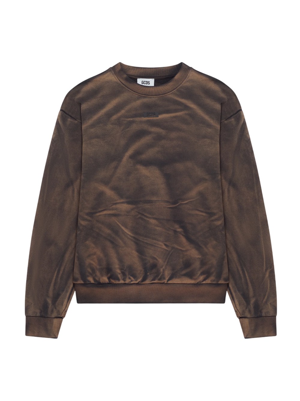 Gcds Solarized Crewneck Sweatshirt With Logo Patch In Gray