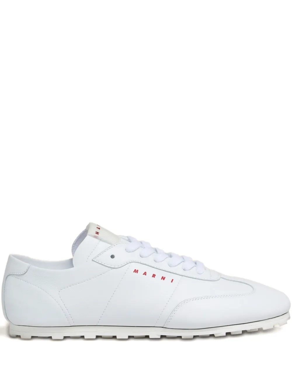 Marni Leather Lace-up Low-top Sneakers With Rubber Sole In Multi