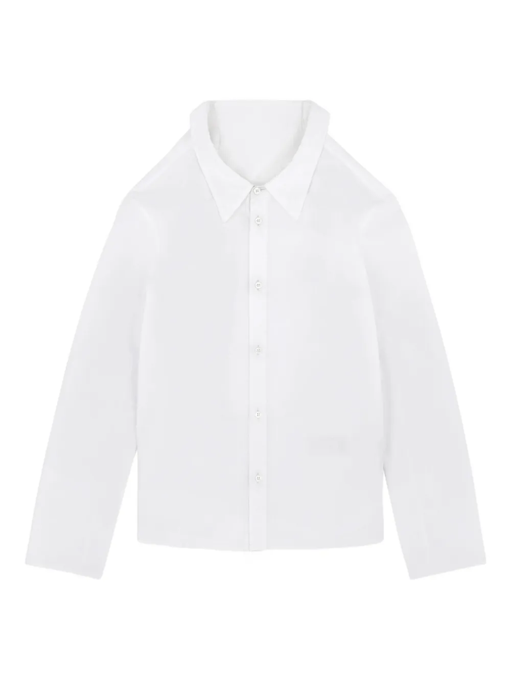 Mm6 Maison Margiela Boxy White Shirt With Avant-garde Extended Panel In White