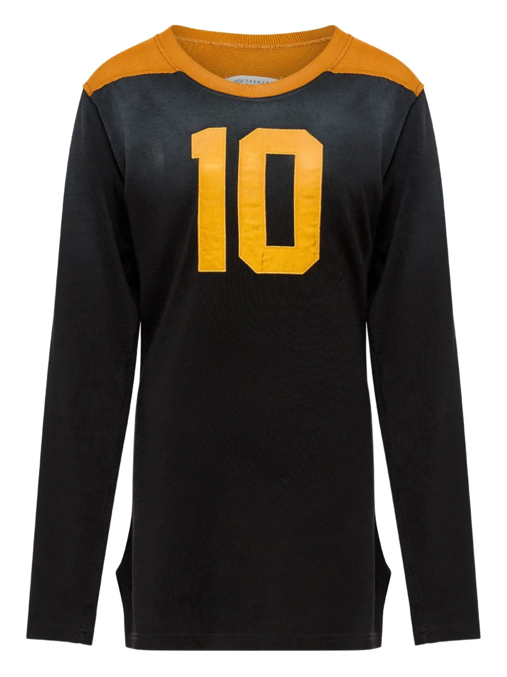 Maison Margiela Long Sleeve T-shirt With Number 10 Print In Black