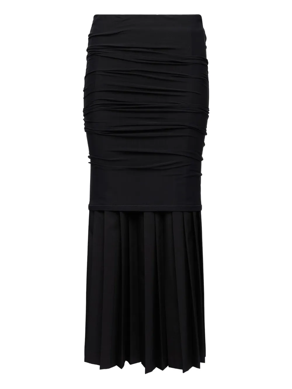 Mm6 Maison Margiela Pleated Midi Skirt In Black