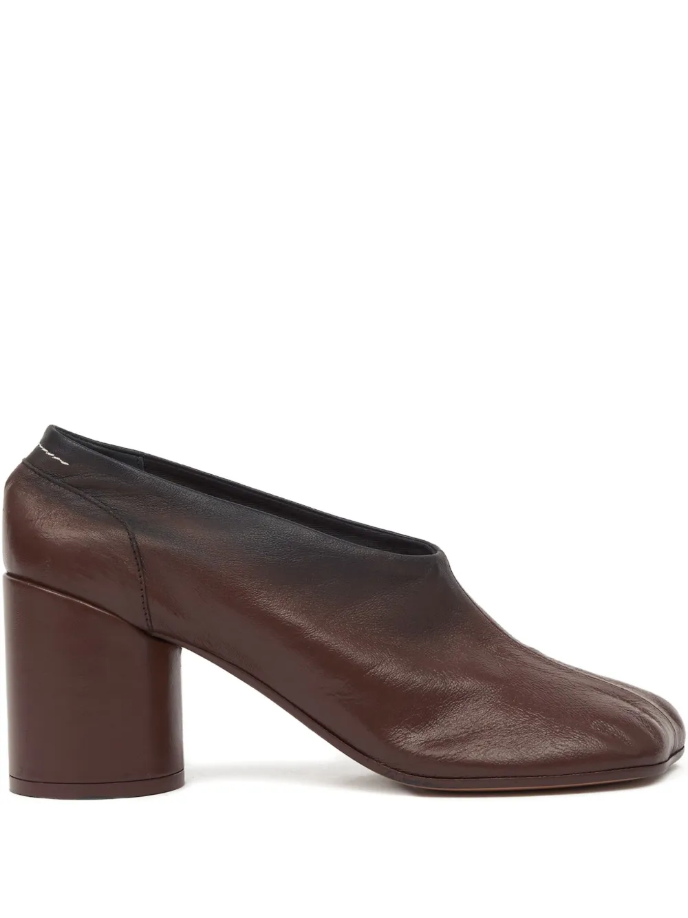 Mm6 Maison Margiela 70mm Anatomic Leather Block-heel Pumps In Brown