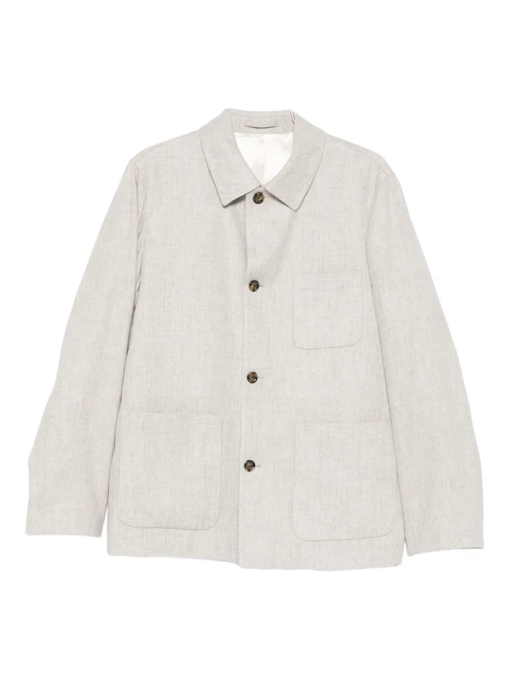 Lardini Wool And Cashmere-blend Overshirt In Nude