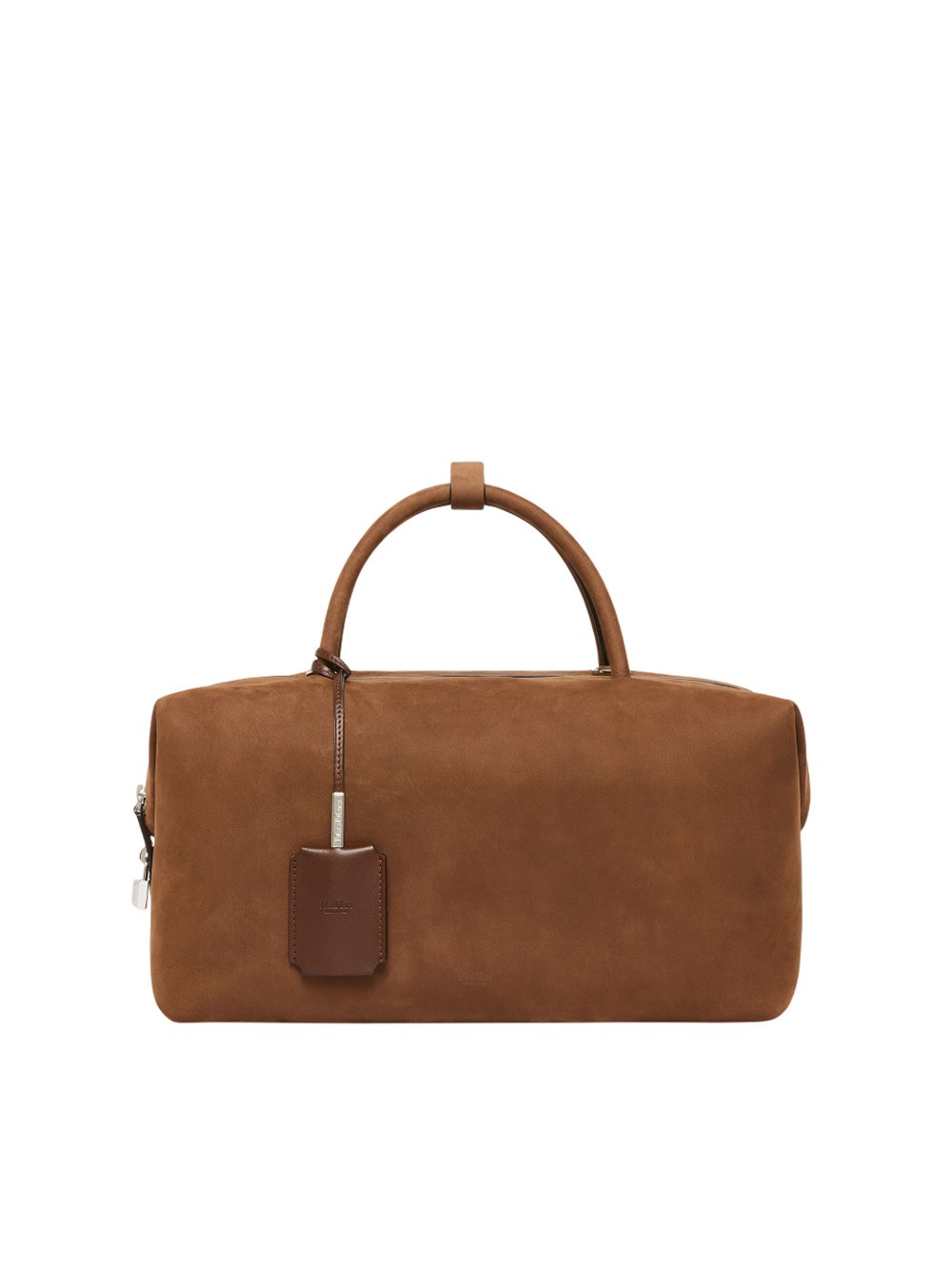 Max Mara Large Nubuck Leather Satchel In Brown