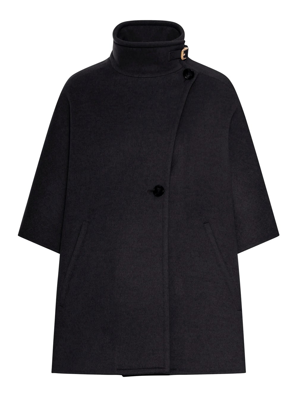 Max Mara Lightweight Cashmere Drap Cape In Black
