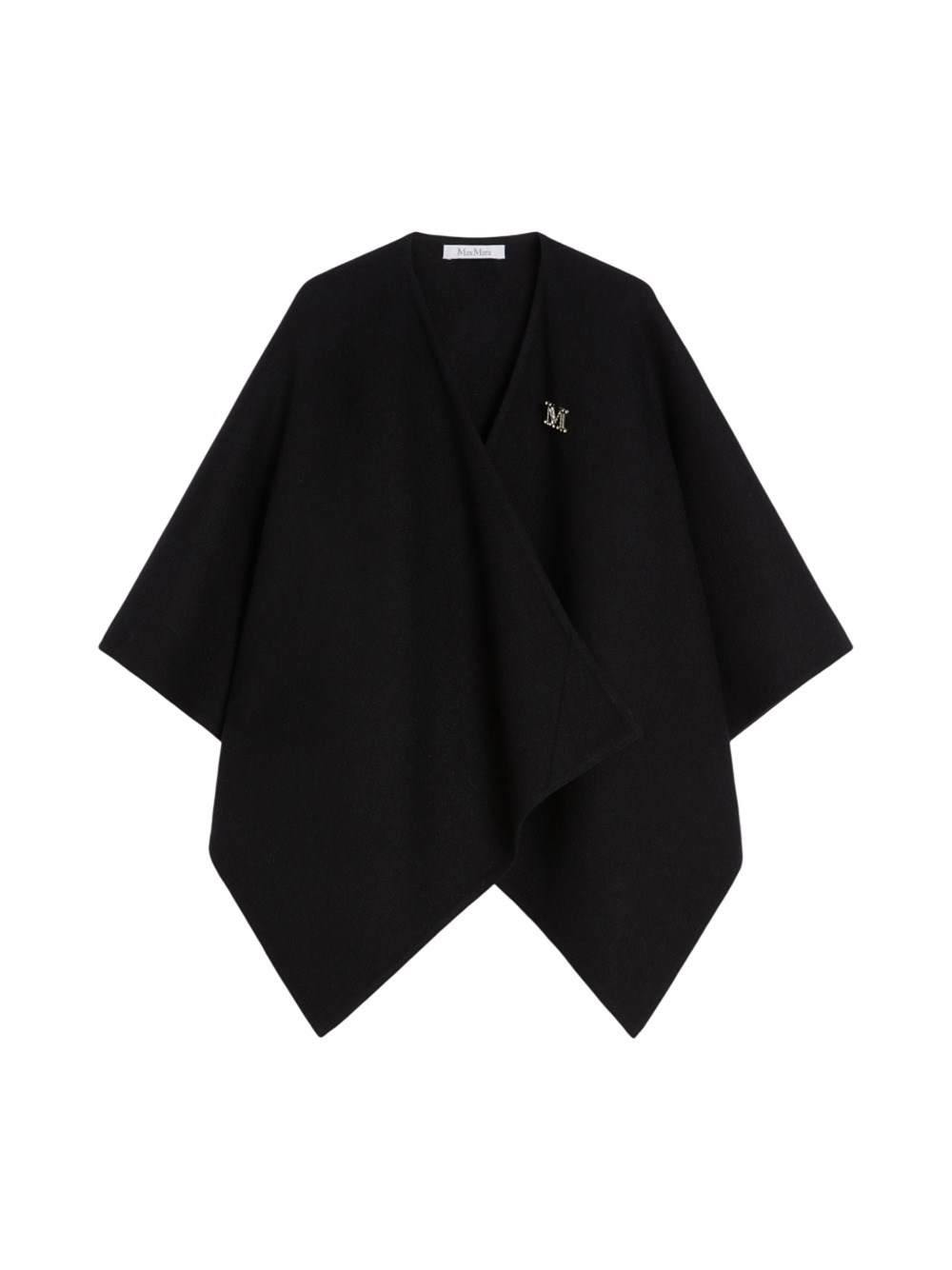 Max Mara Alpaca And Wool Cape In Black