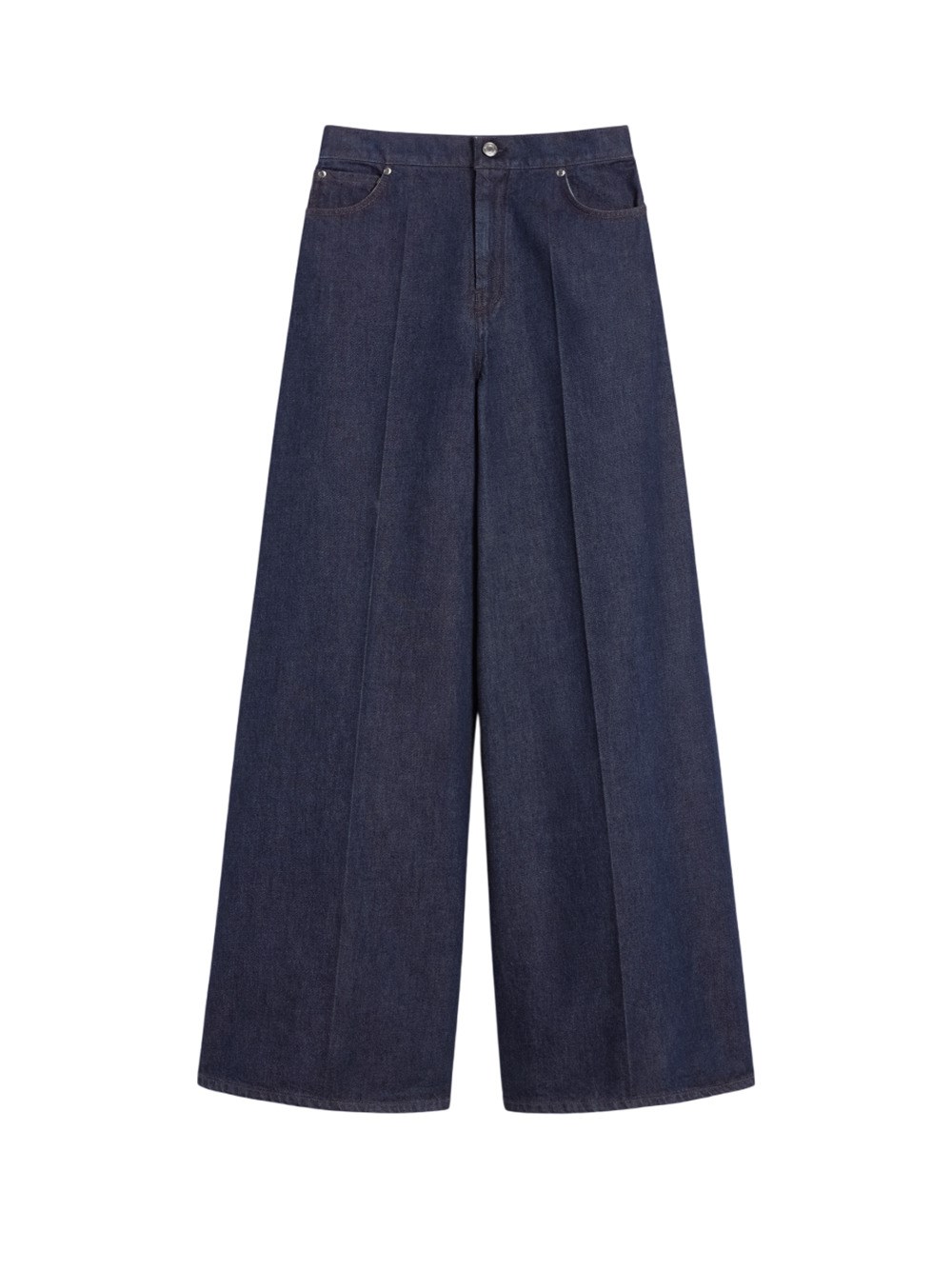 Max Mara Wide-leg Denim Trousers Five Pockets In Blue