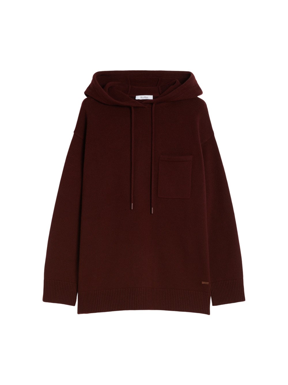 Max Mara Drawstring Hoodie Applique Pocket In Red