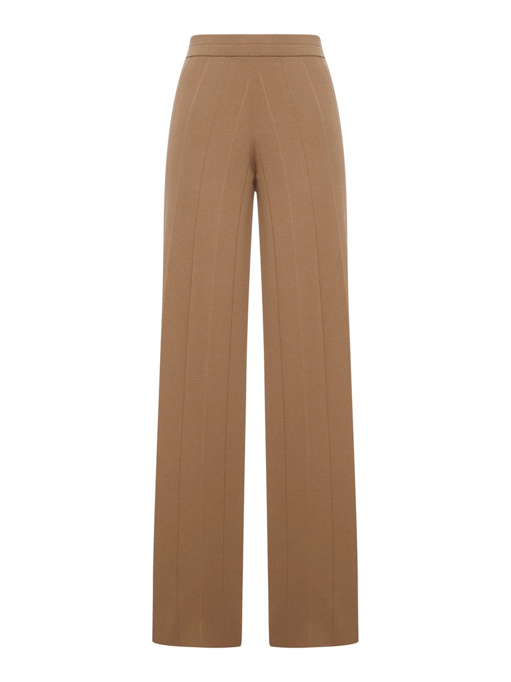 Max Mara High-rise Wide Leg Trousers With Seam Detailing In Brown