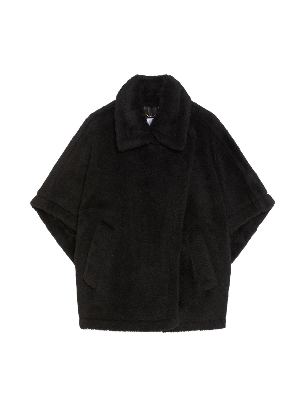 Max Mara Alpaca And Wool Teddy Cape In Black
