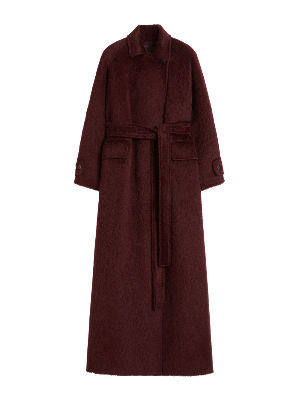 Max Mara Lpaca-blend Oversized Long Coat In Burgundy