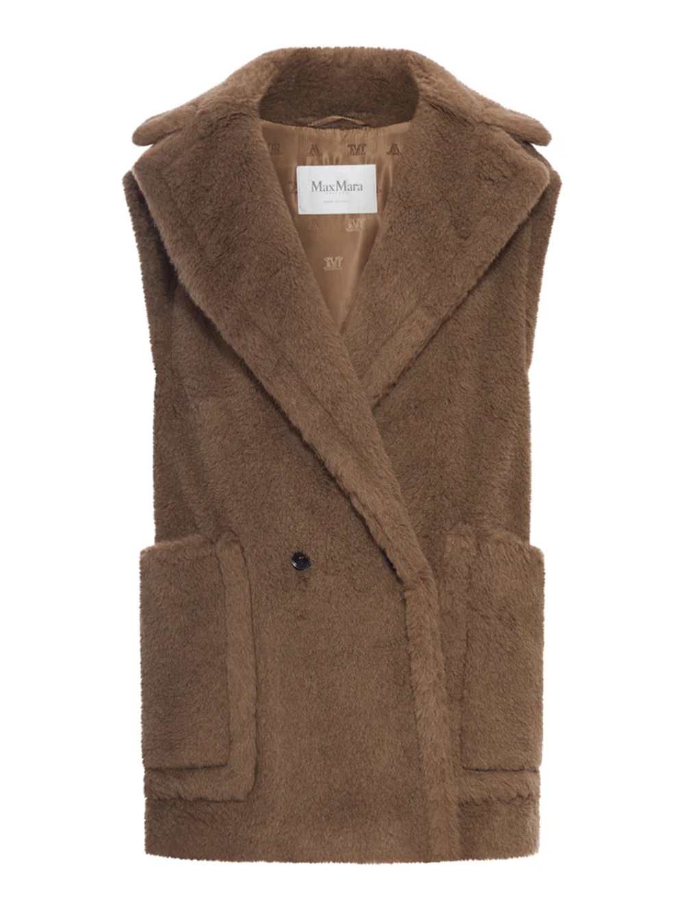 Max Mara Alpaca And Wool Teddy Vest In Brown