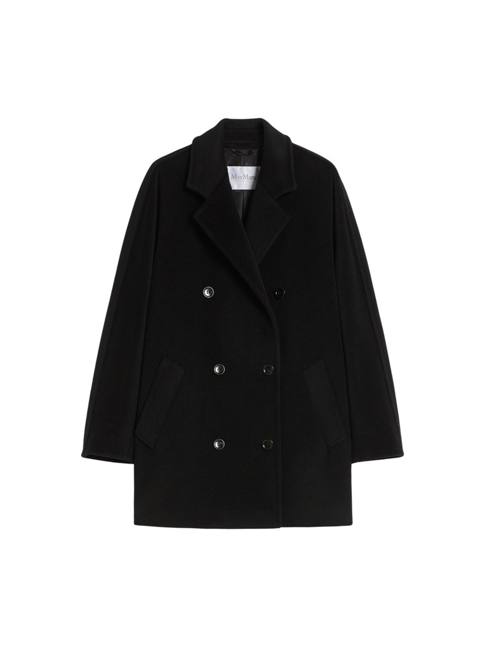 Max Mara Oversized Short Coat Kimono Sleeves In Black