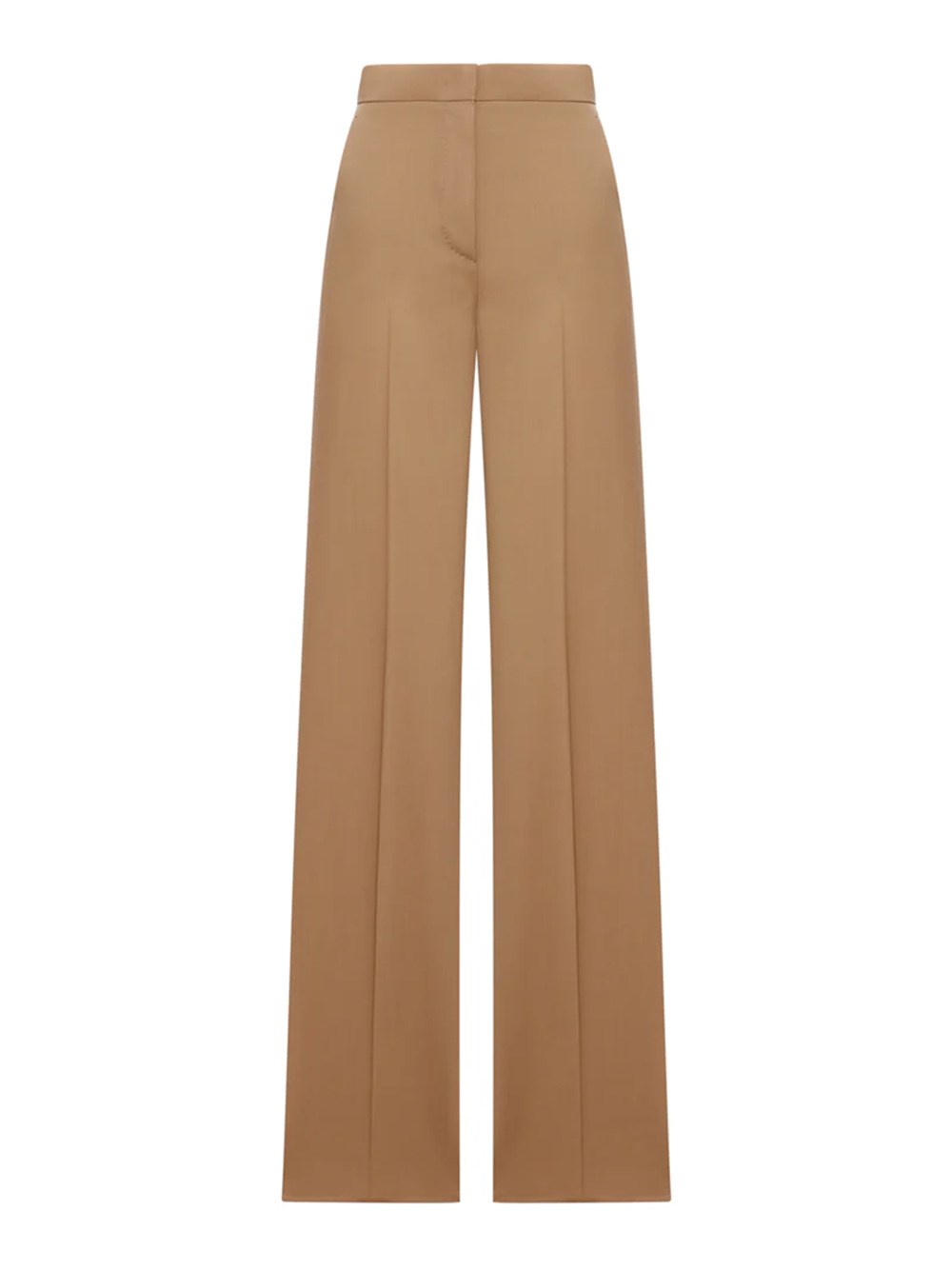 Max Mara Straight-leg Light Wool Trousers In Brown