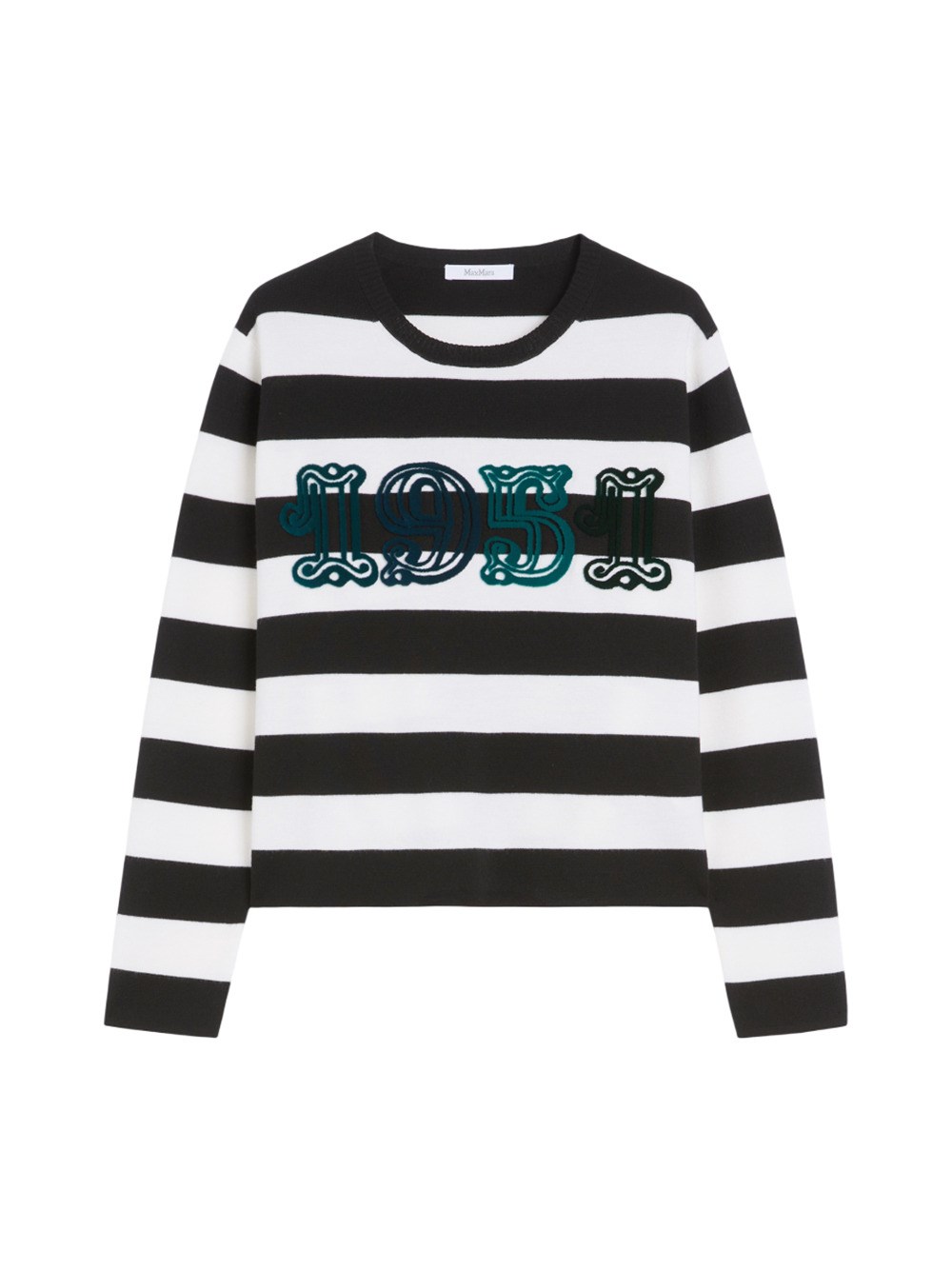 Max Mara 1951 Embroidery Wool Striped Sweater In Multi