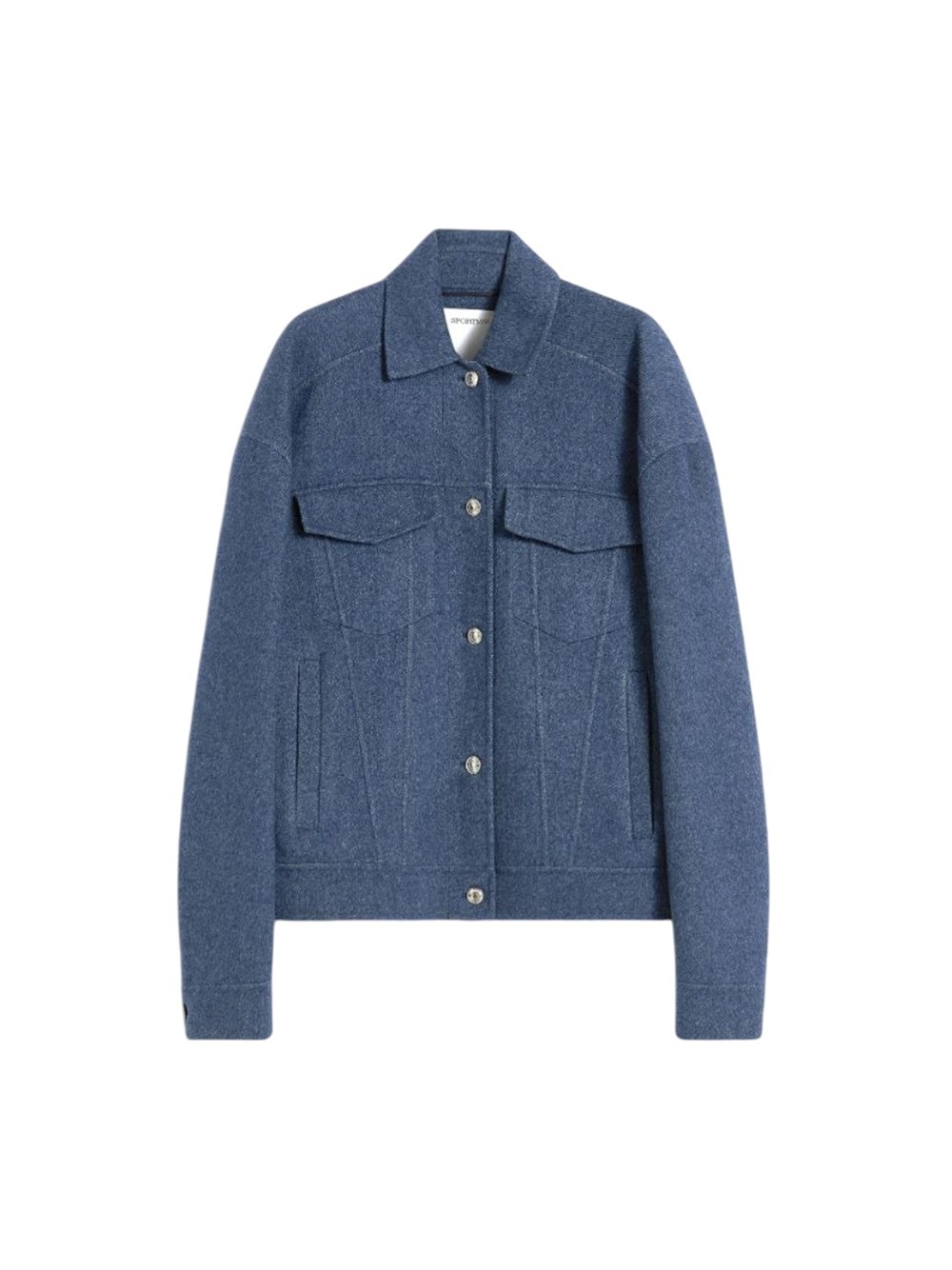 Sportmax Celso Jacket With Chest Pockets And Long Sleeves In Blue