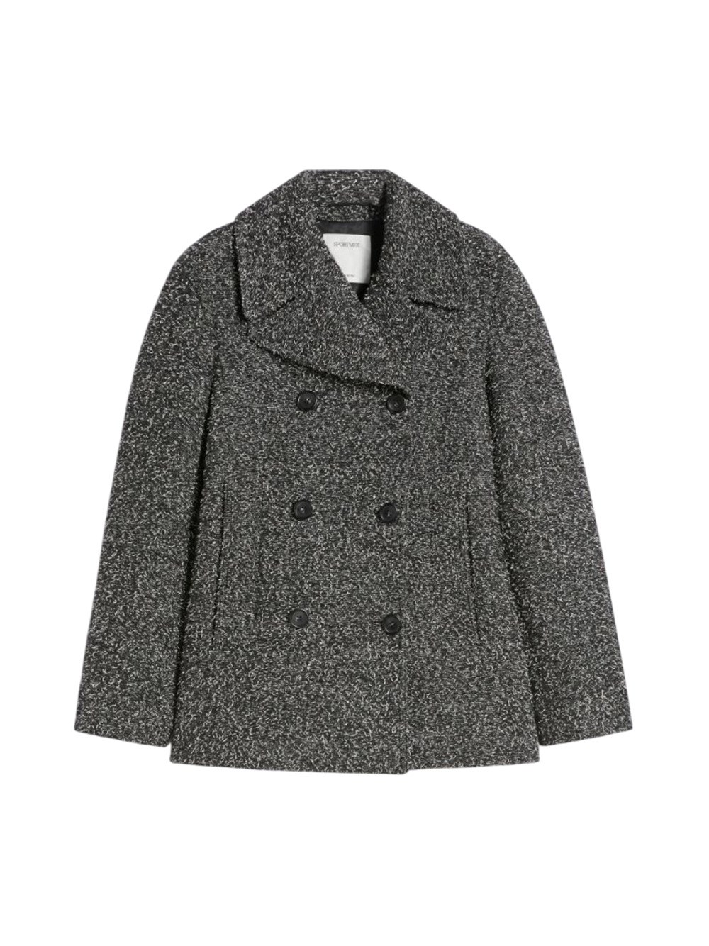 Sportmax Double-breasted Wool Heavy Jacket - Black In Black