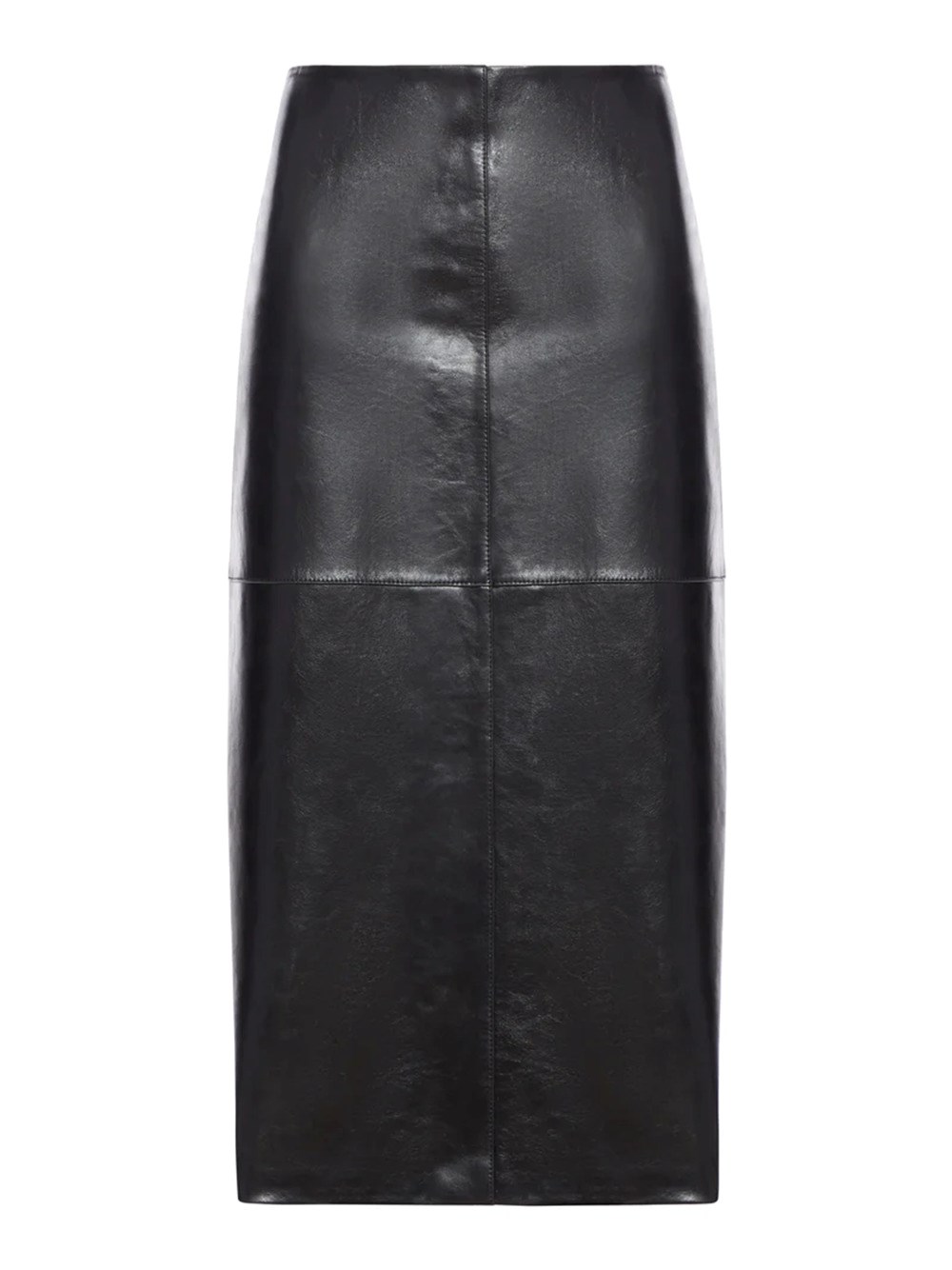 Sportmax Nappa Leather Skirt With A Semi-gloss Finish In Black