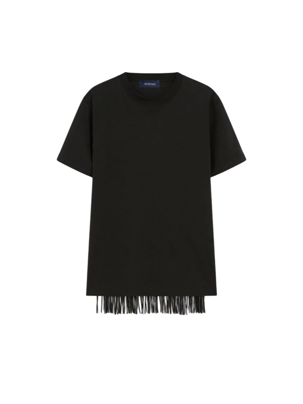 Sportmax Fringe Detail Jersey T-shirt In Black