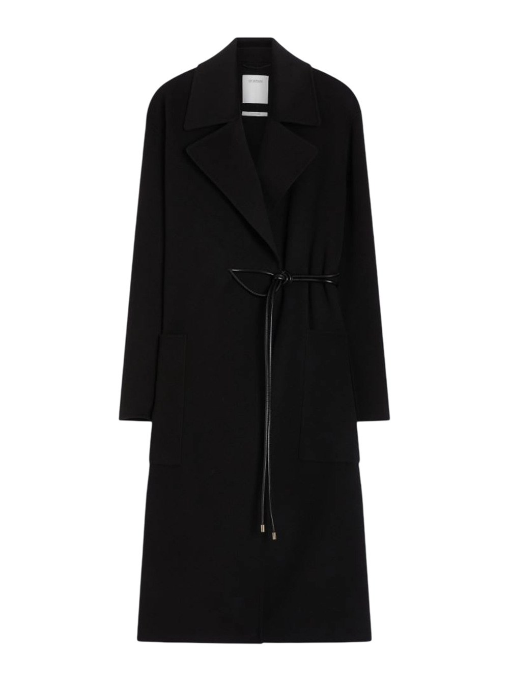 Sportmax Double-faced Wool Wrap Long Coat In Black