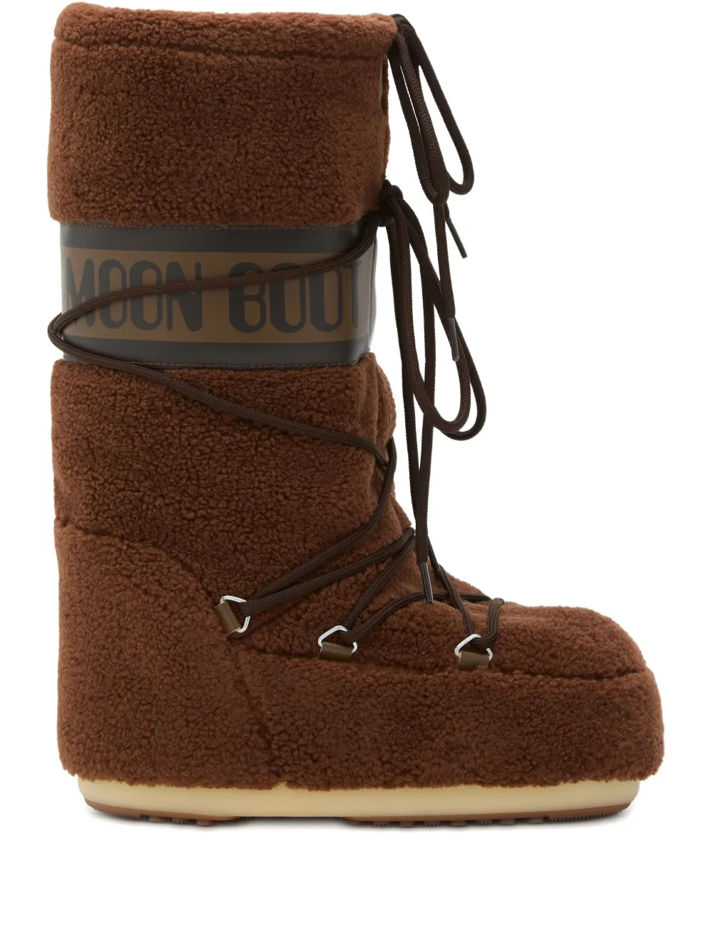 Moon Boot Shearling Boots In Brown