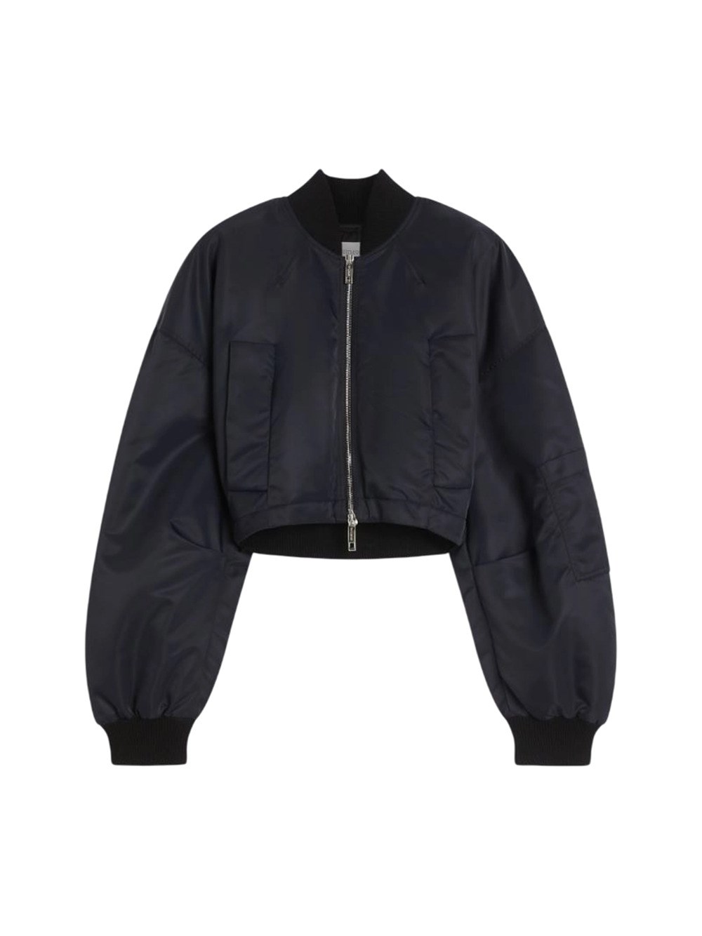 Sportmax Water-repellent Twill Bomber Jacket - Black In Black