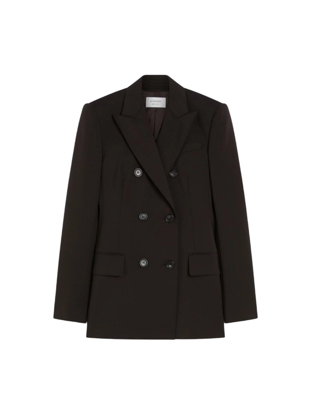 Sportmax Double-breasted Wool Suit In Black